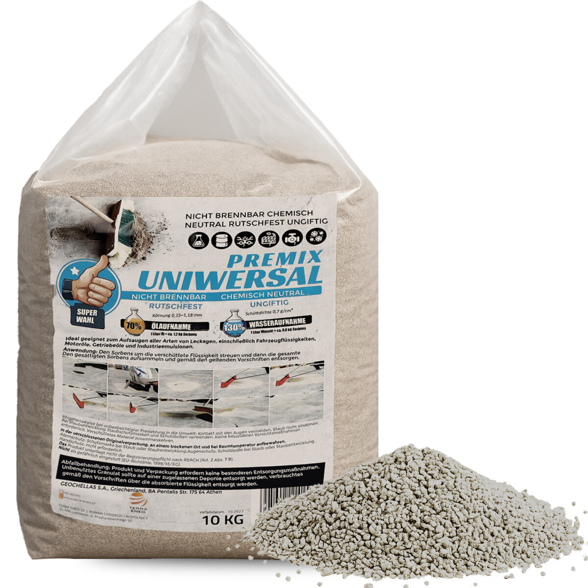 20L Ölbindemittel Sack 10kg Granulat fein...