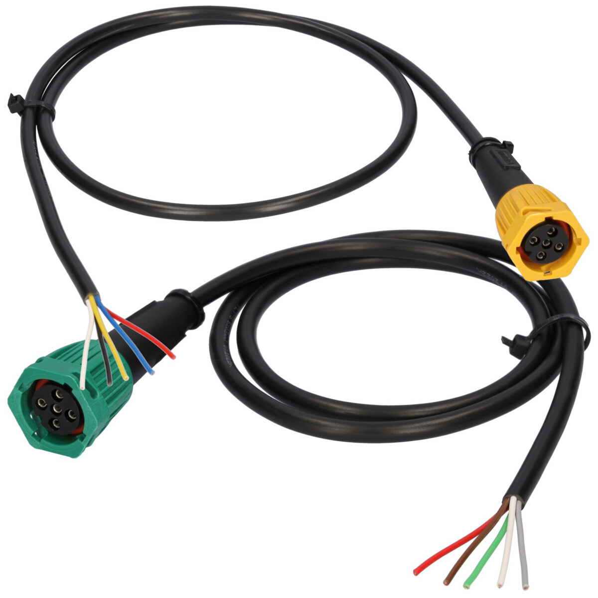 2x Anschlussstecker gelb und grün Set 5pol 1m Kabel