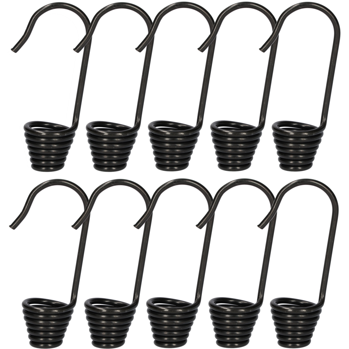 10x Spiralhaken Expanderseil Haken schwarz für 6mm Seil