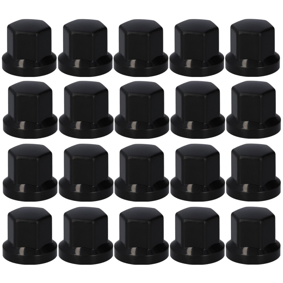 20x Radmutterkappe SW32 Schwarz Kunststoff