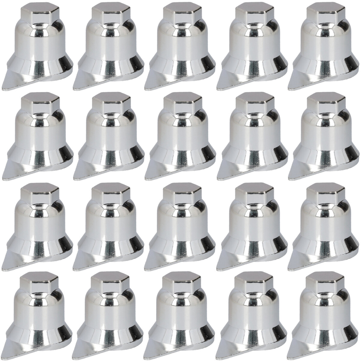 20x Radmutterkappe SW32 Chrom Kunststoff mit Indikator