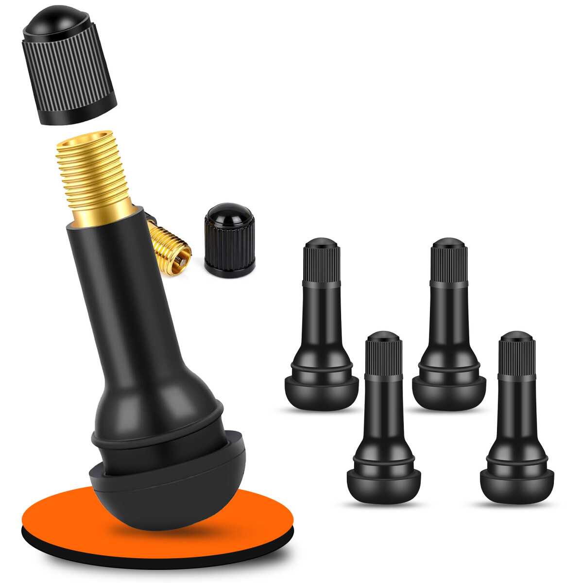 4x Reifenventil TR413 Gummi EPDM schwarz