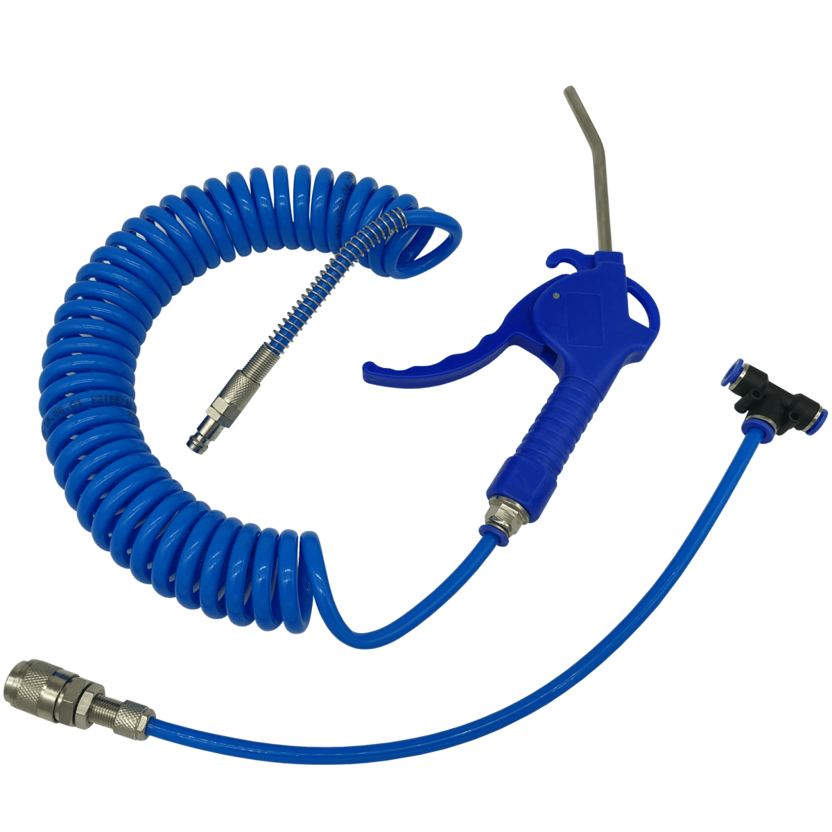Ausblas Set Standard 4m Spiralschlauch mit T-Stück 4x6