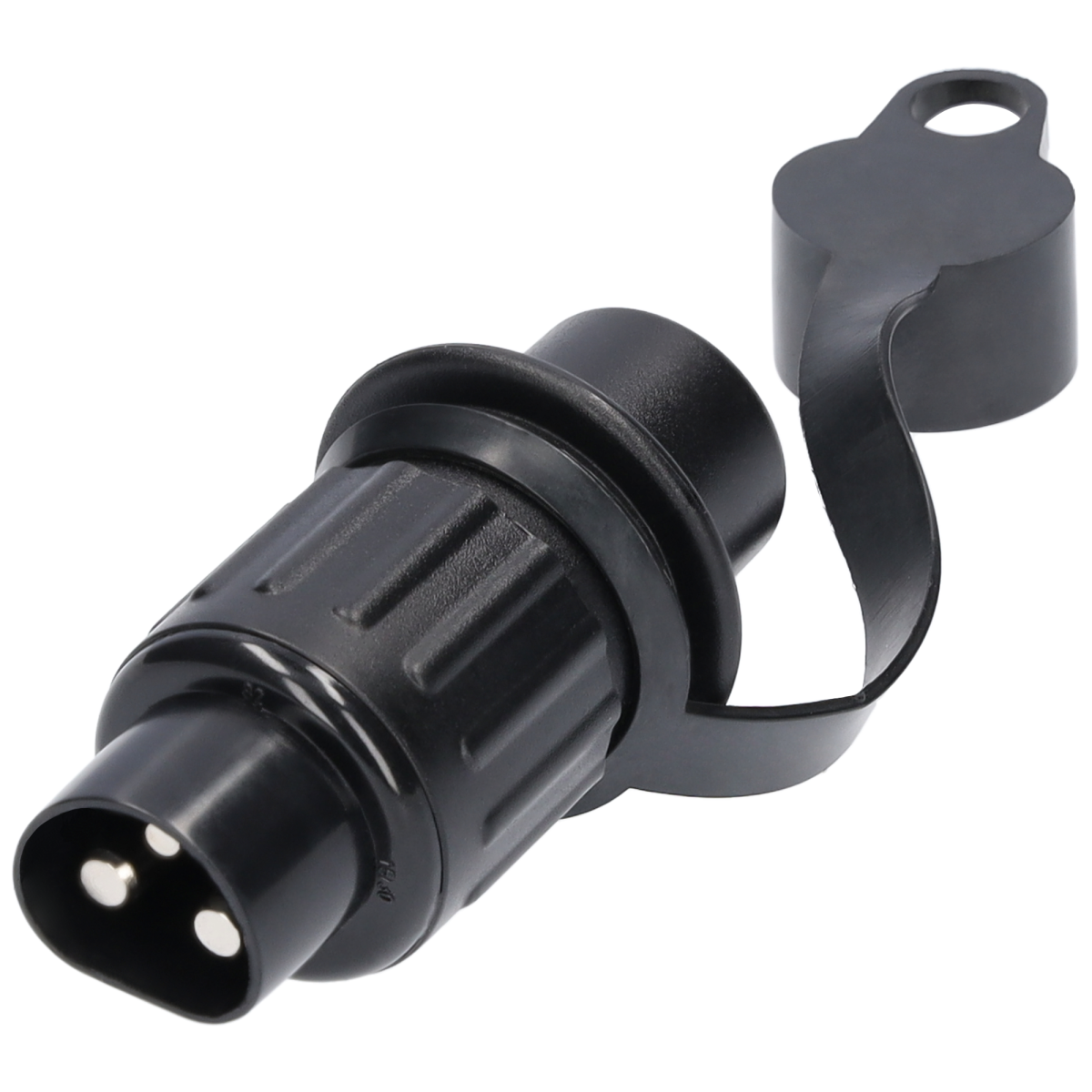 3-Pol Stecker 12V 24V Kunststoff abgerundet