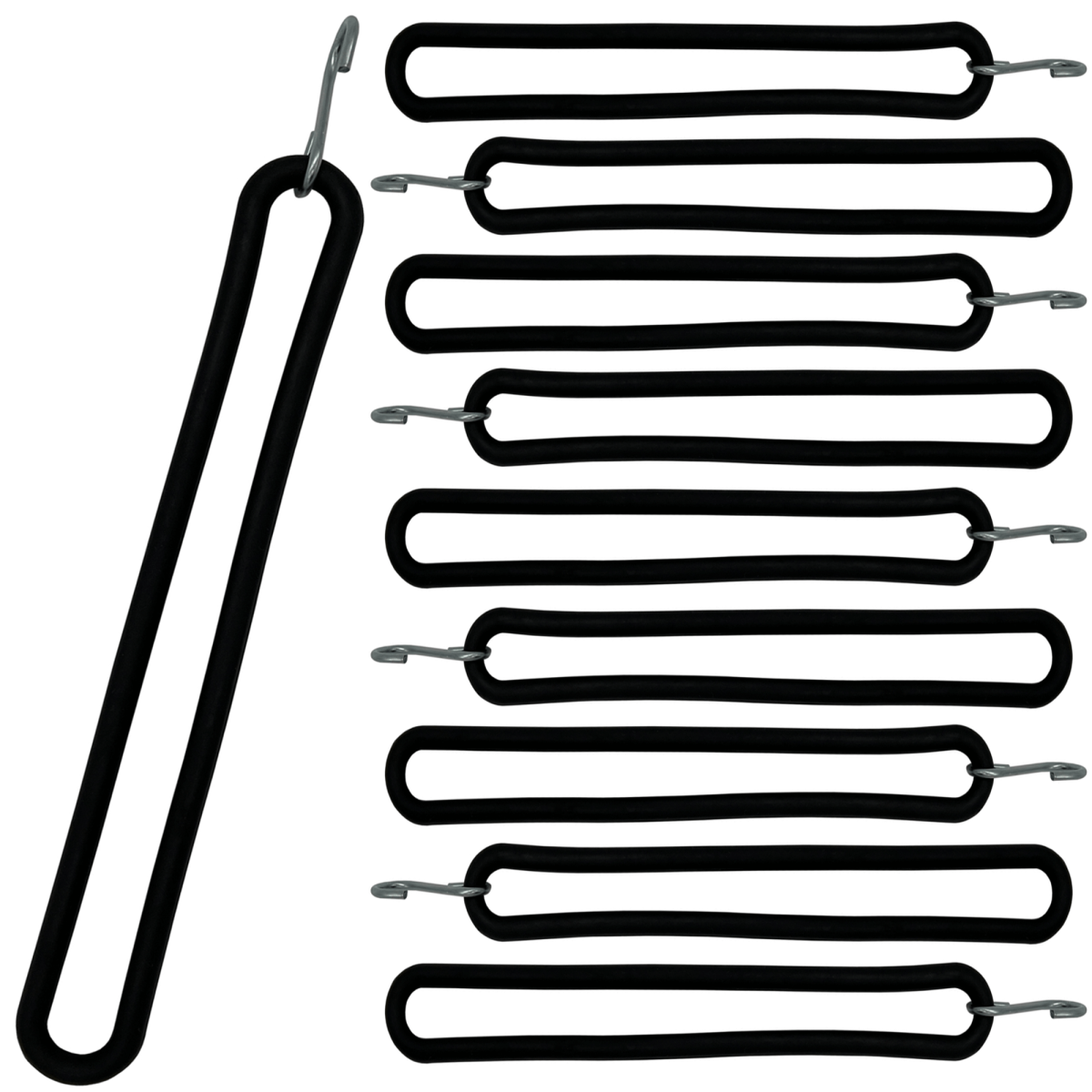 10x Spanngummi Spannring 400mm lang mit S-Haken 8mm Ø