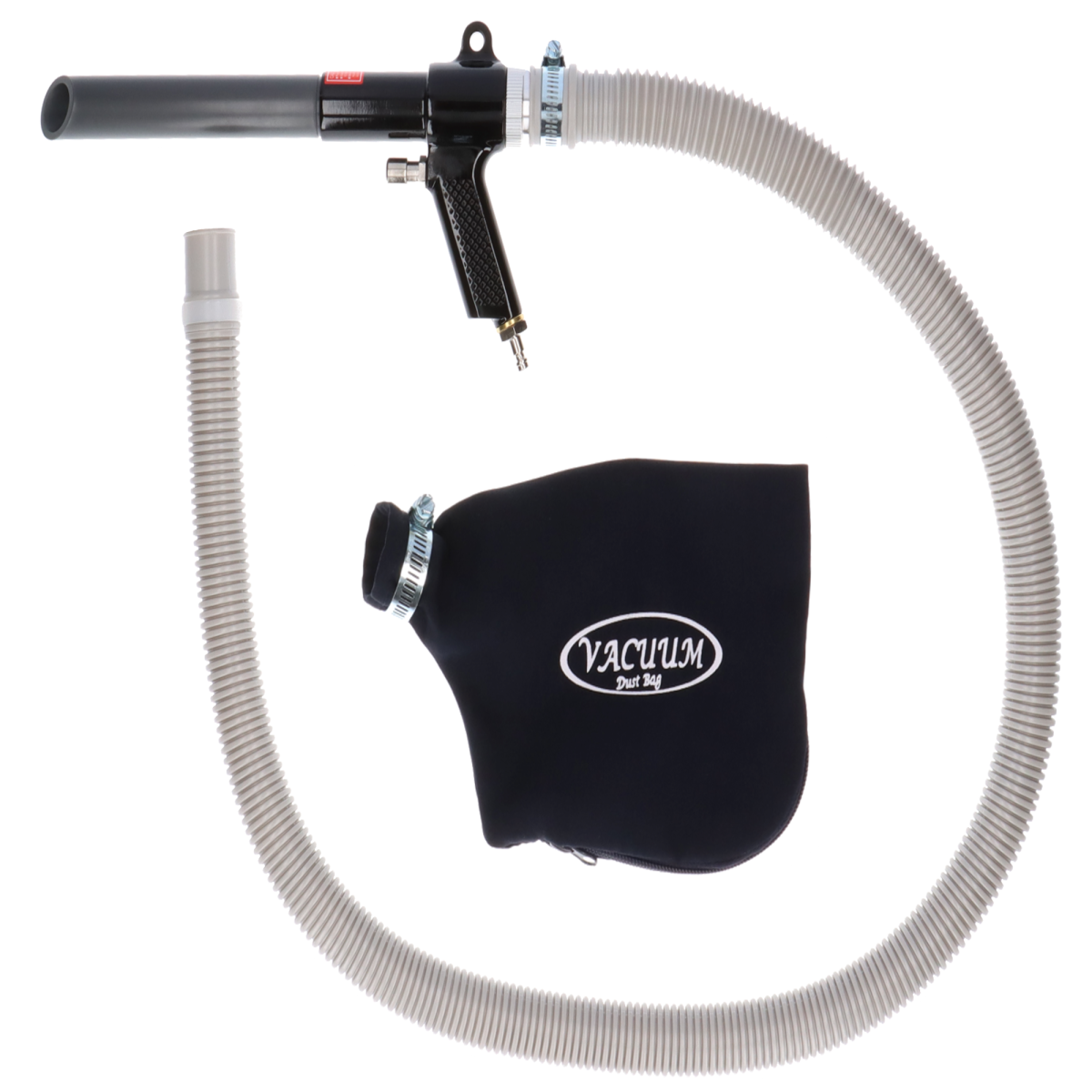 Saugpistole Staubgsauger Druckluft mit Schlauch und Beutel
