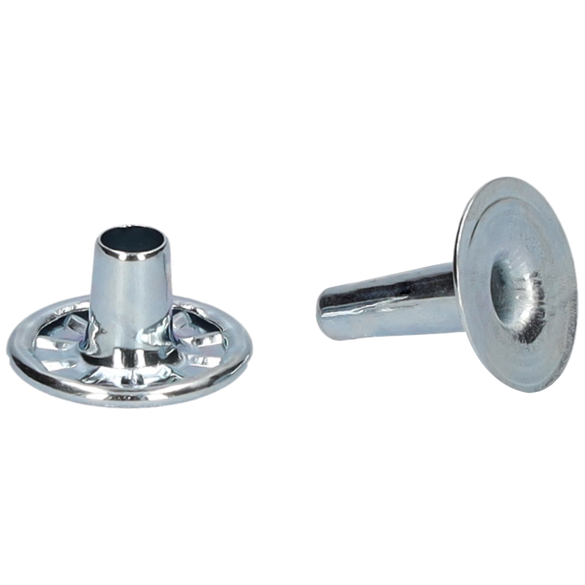 Hohlniete 13mm Ø 12mm lang Doppel-Calott verzinkt