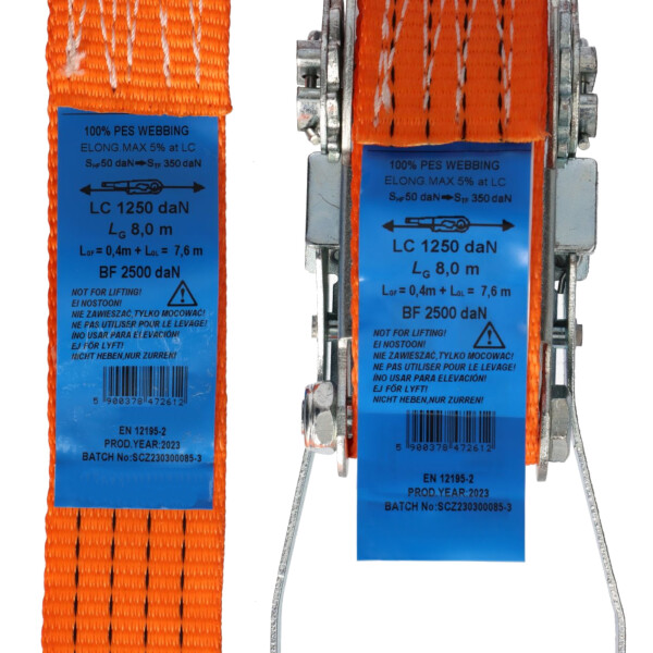 Zurrgurt Set Spanngurt-Set 4 Stück | Je 10m Länge, 50mm Breite, 5t