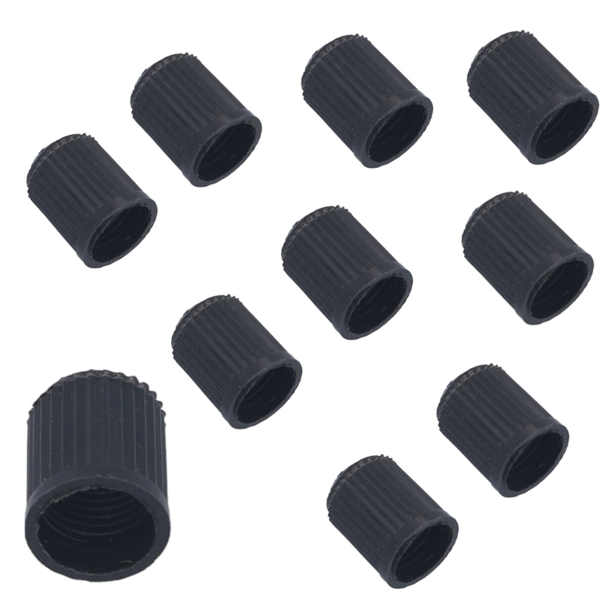 10x Ventilkappe Kunststoff schwarz