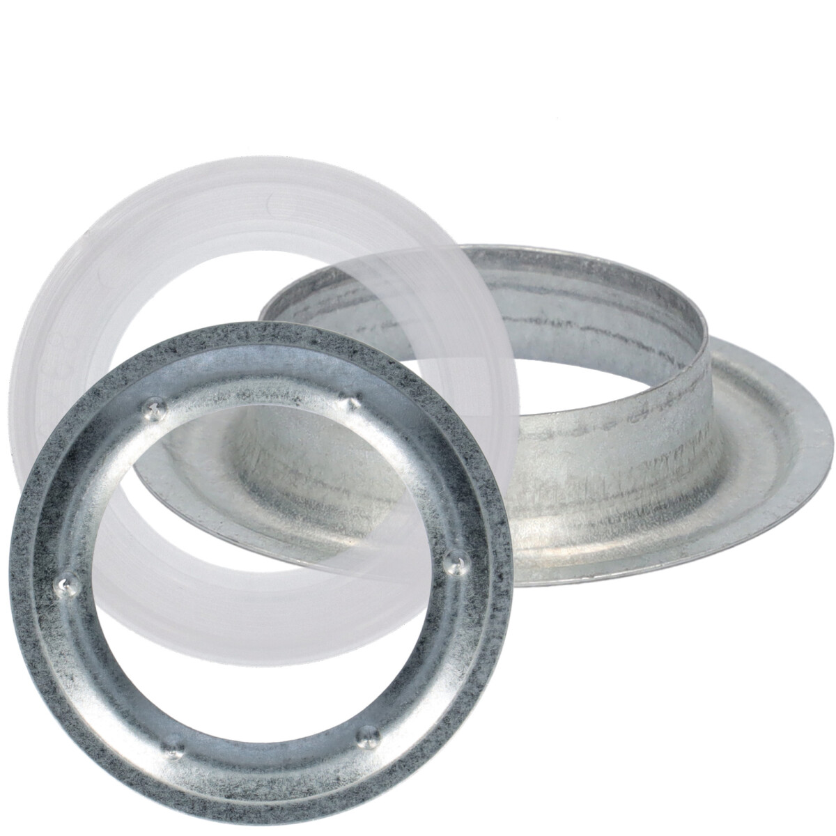 10x Planenöse Rund verzinkt mit Unterlage 40mm Ø