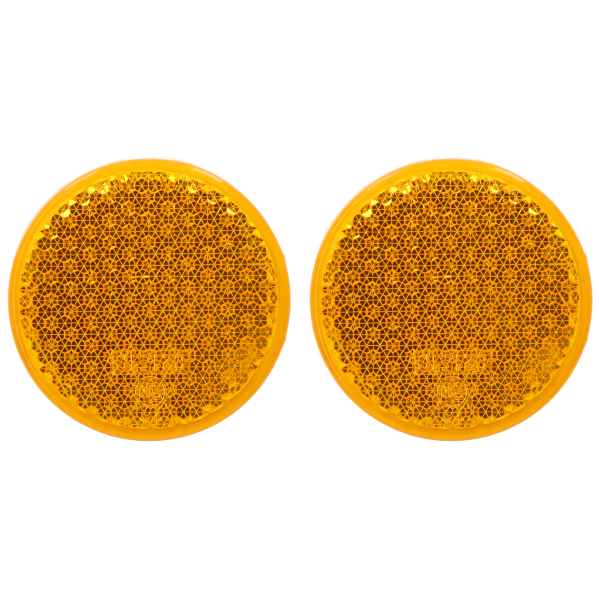 2x Rückstrahler Rund Orange 60mm zum kleben