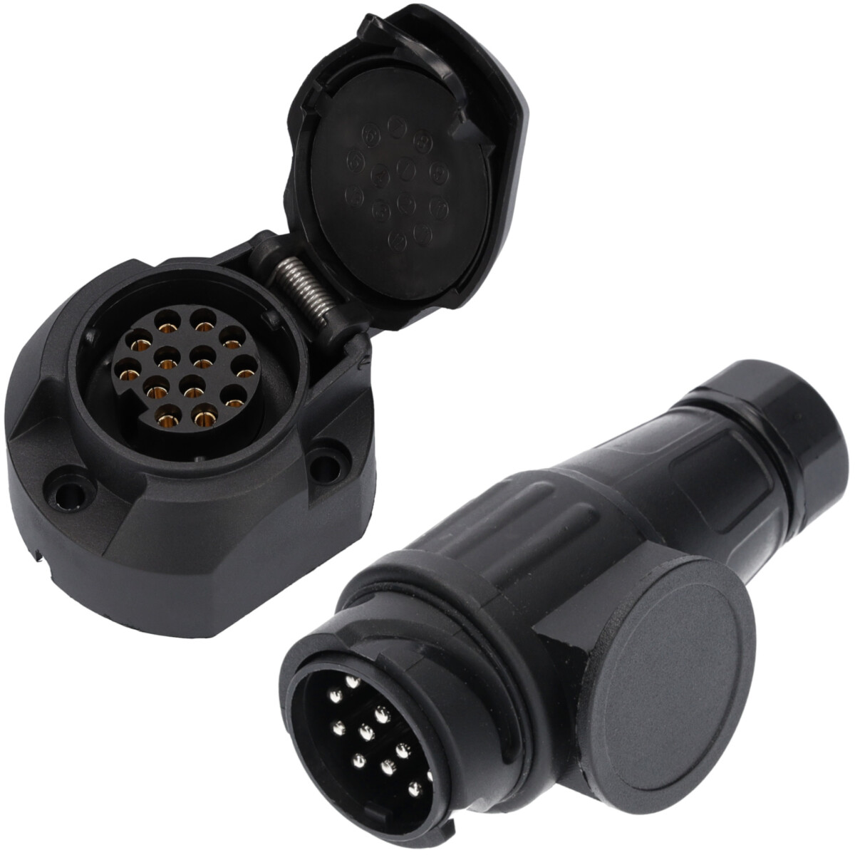 13-Pol Steckdose + Stecker 12V Kunststoff